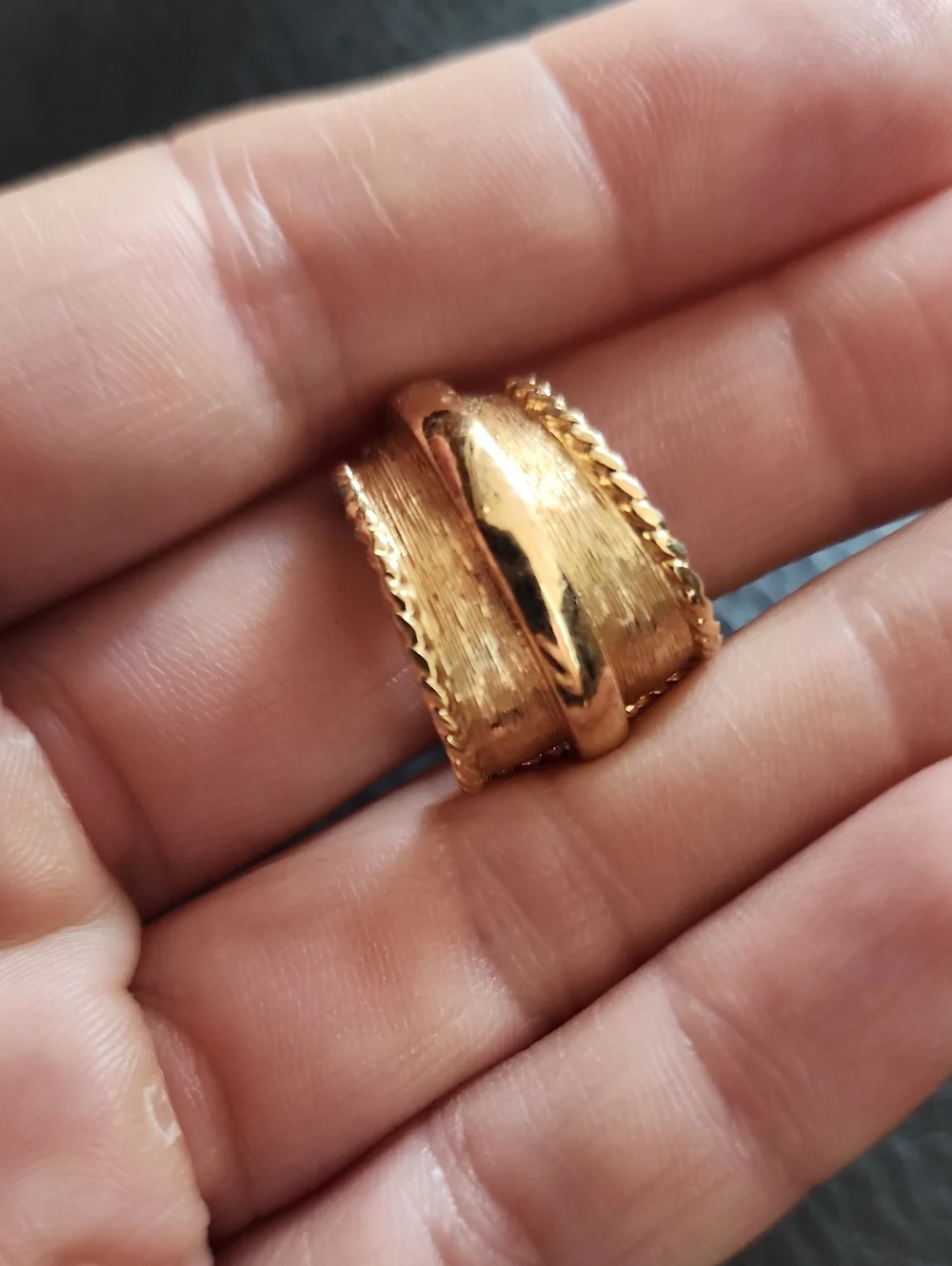 VTG Monet Gold-Tone Textured Hoop Clip Earrings